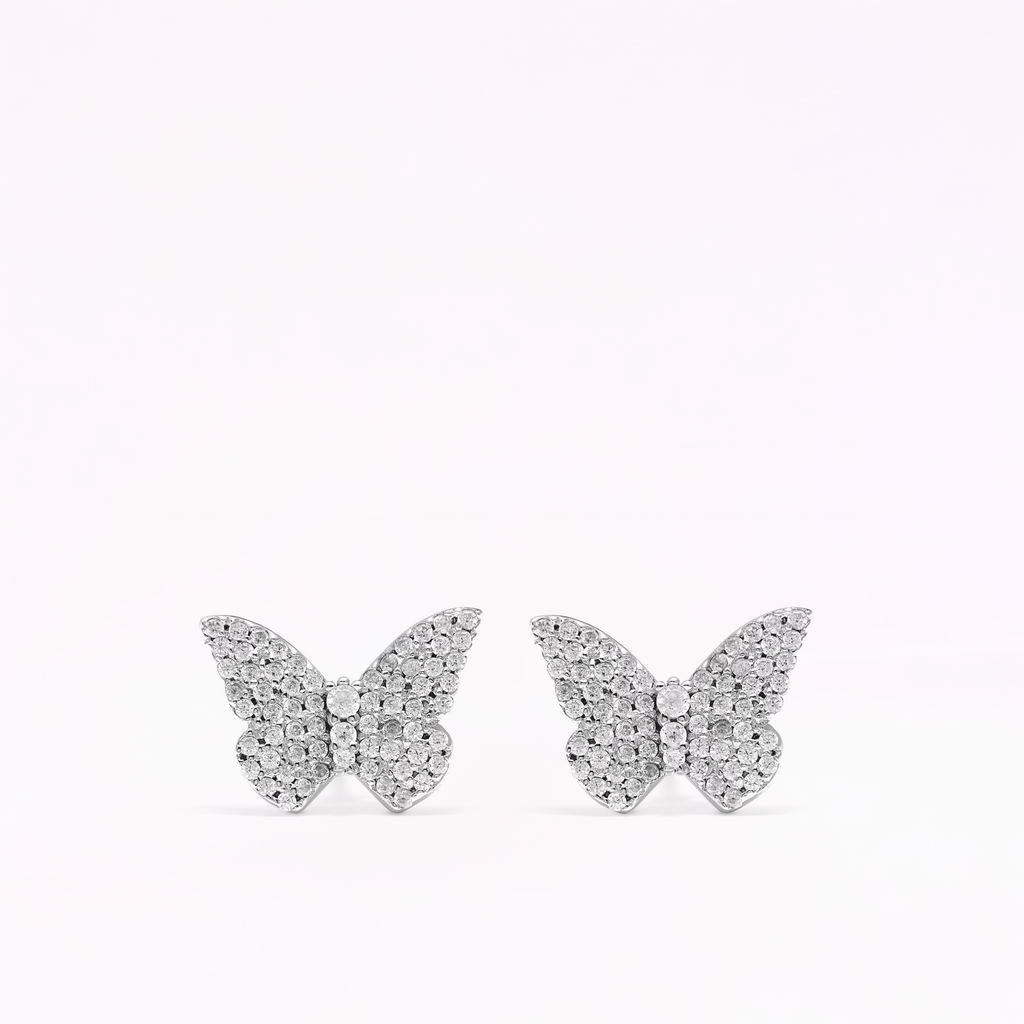 Papillon Silver Stud Earrings