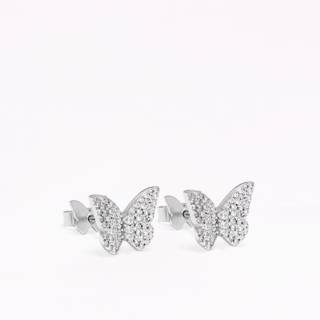 Papillon Silver Stud Earrings