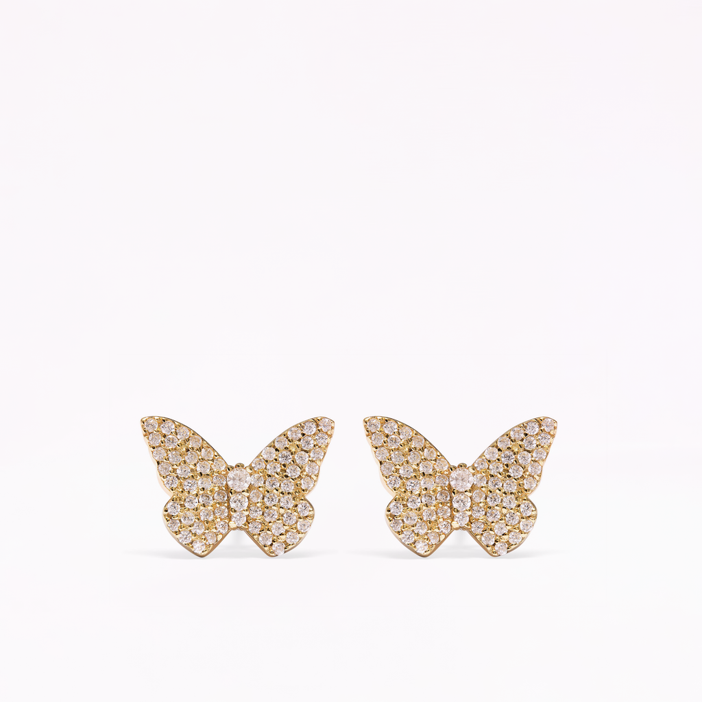 Papillon 18K Gold Stud Earrings