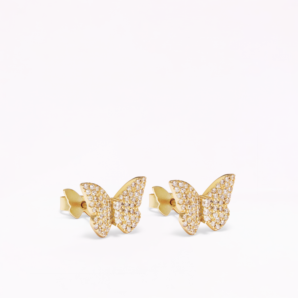 Papillon 18K Gold Stud Earrings