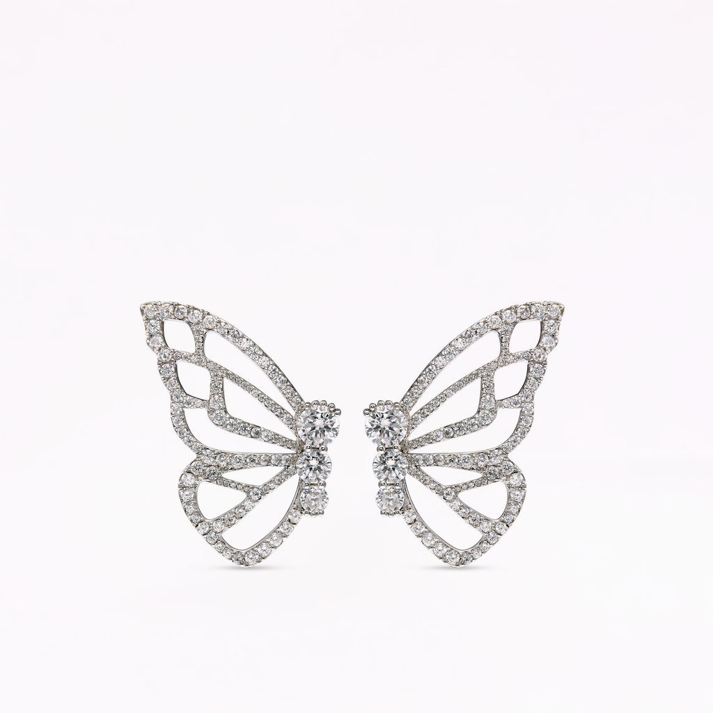 Papillon Silver Statement Earrings