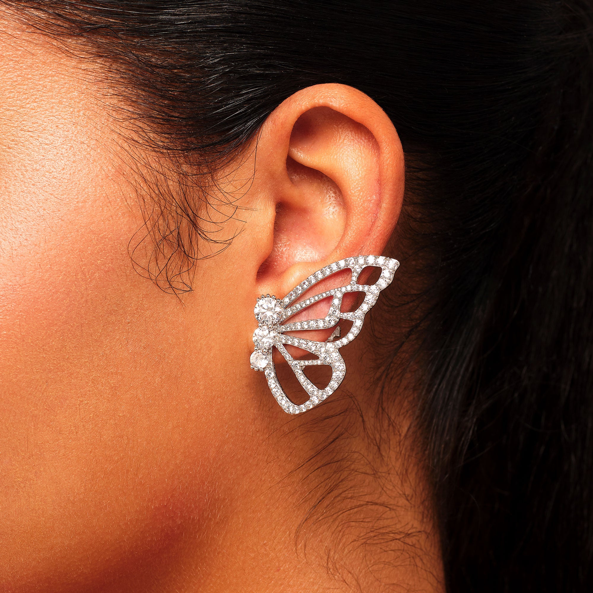 Papillon Silver Statement Earrings