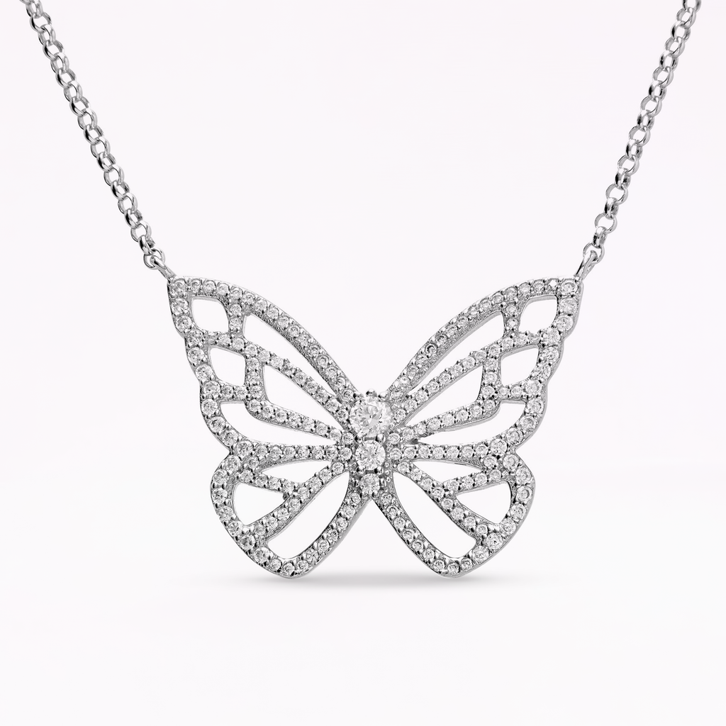 Papillon Silver Classic Pendant Necklace