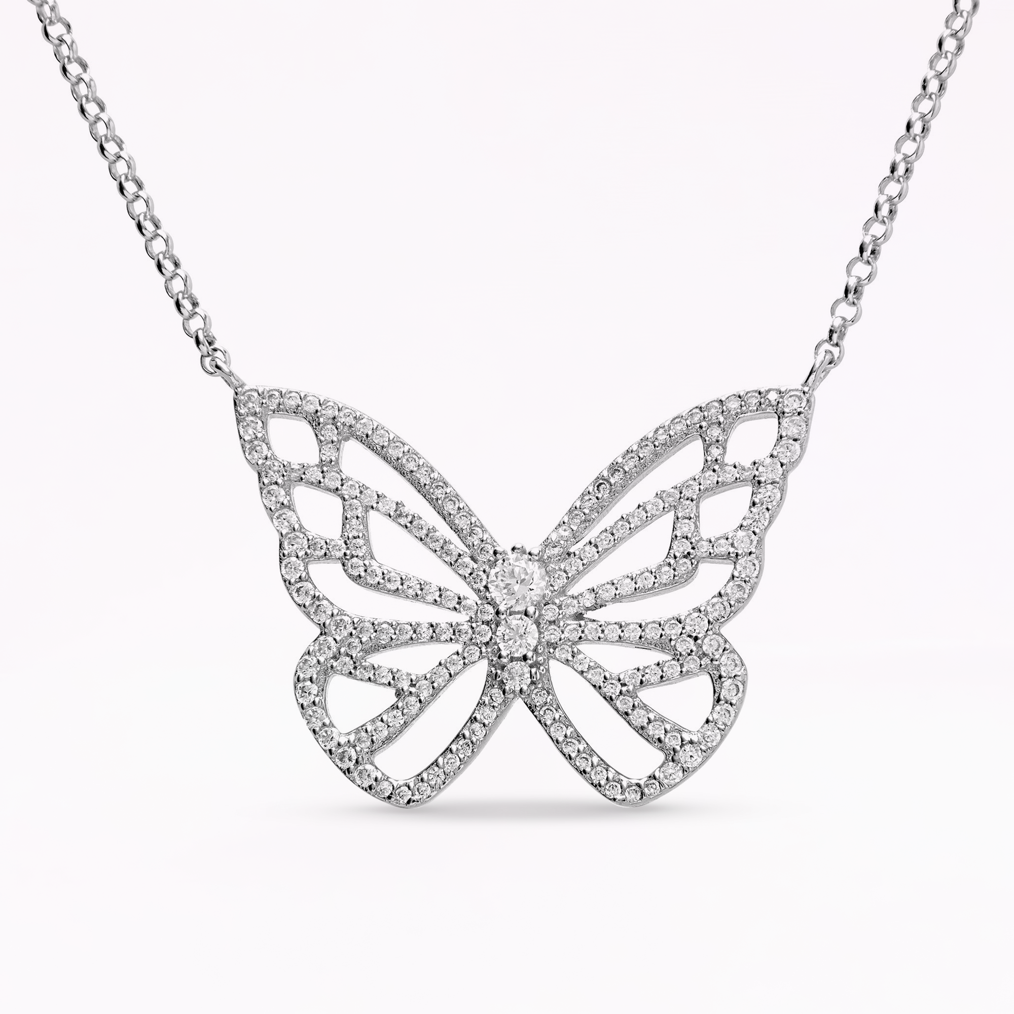 Papillon Silver Classic Pendant Necklace