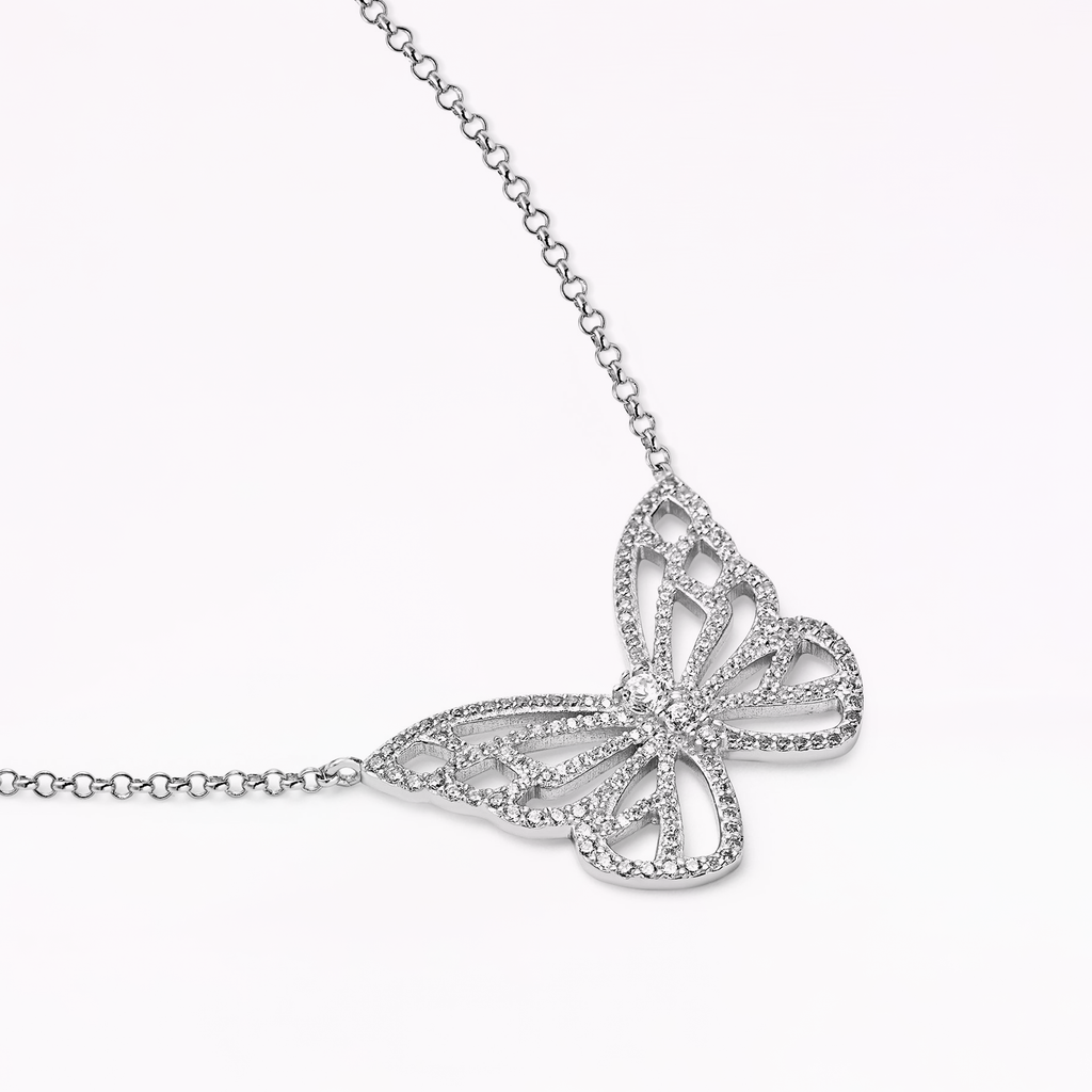 Papillon Silver Classic Pendant Necklace