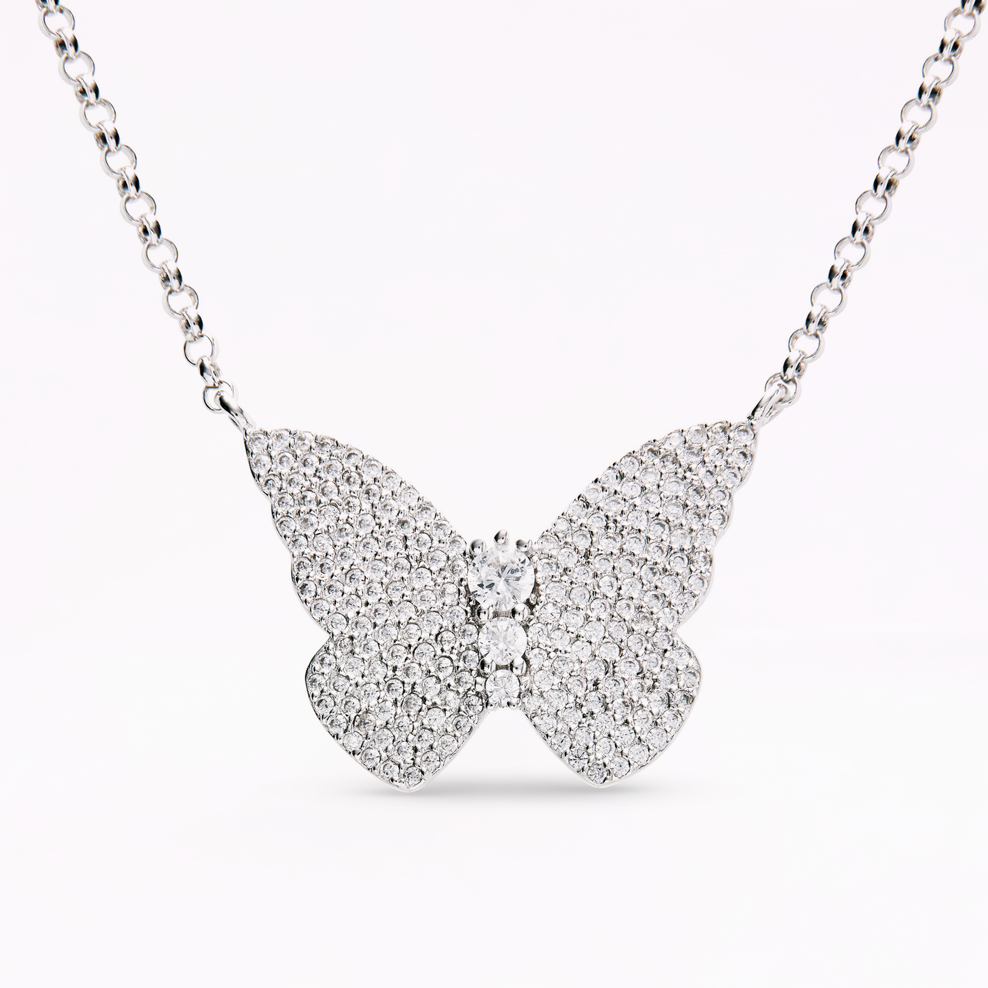 Papillon Silver Pendant Necklace