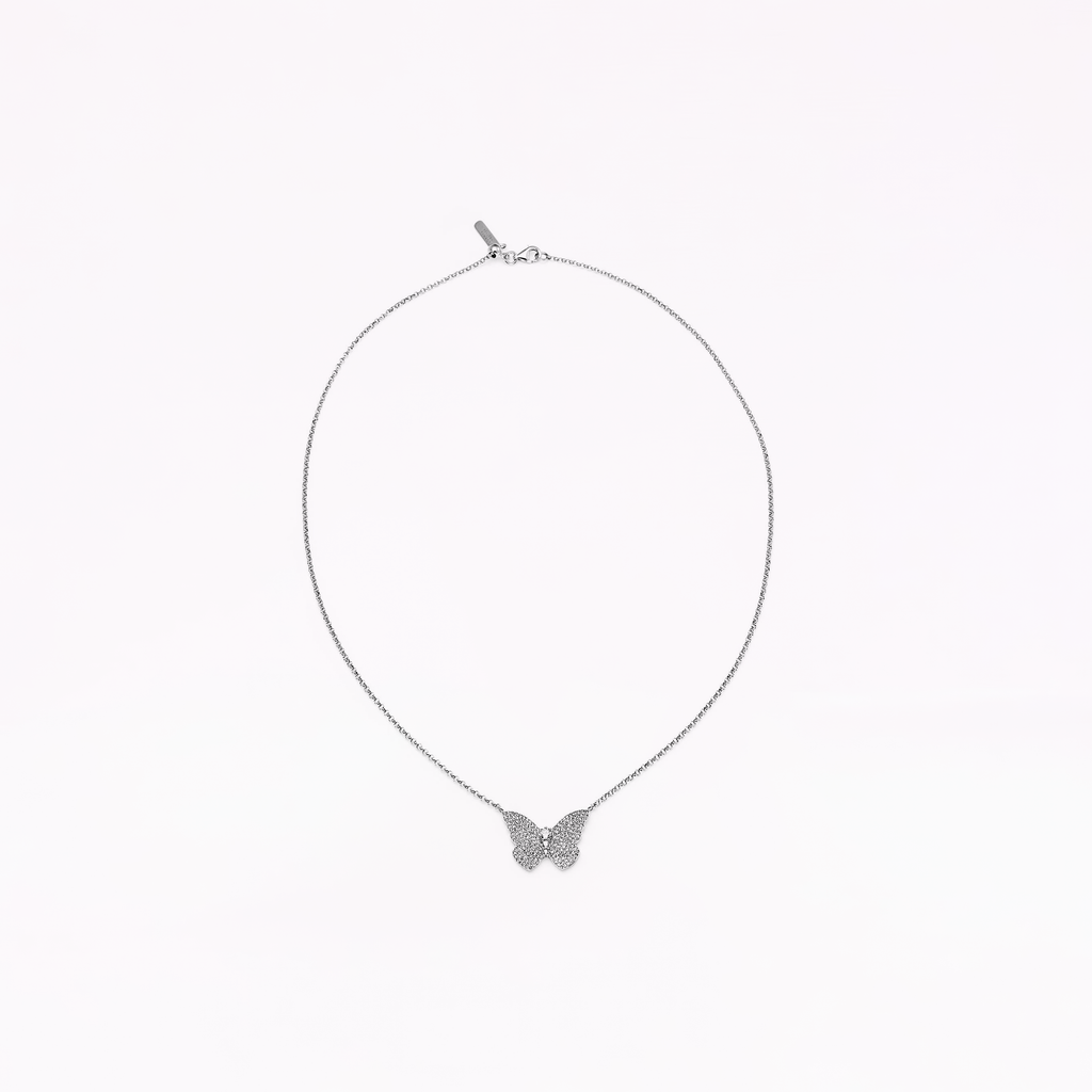 Papillon Silver Pendant Necklace