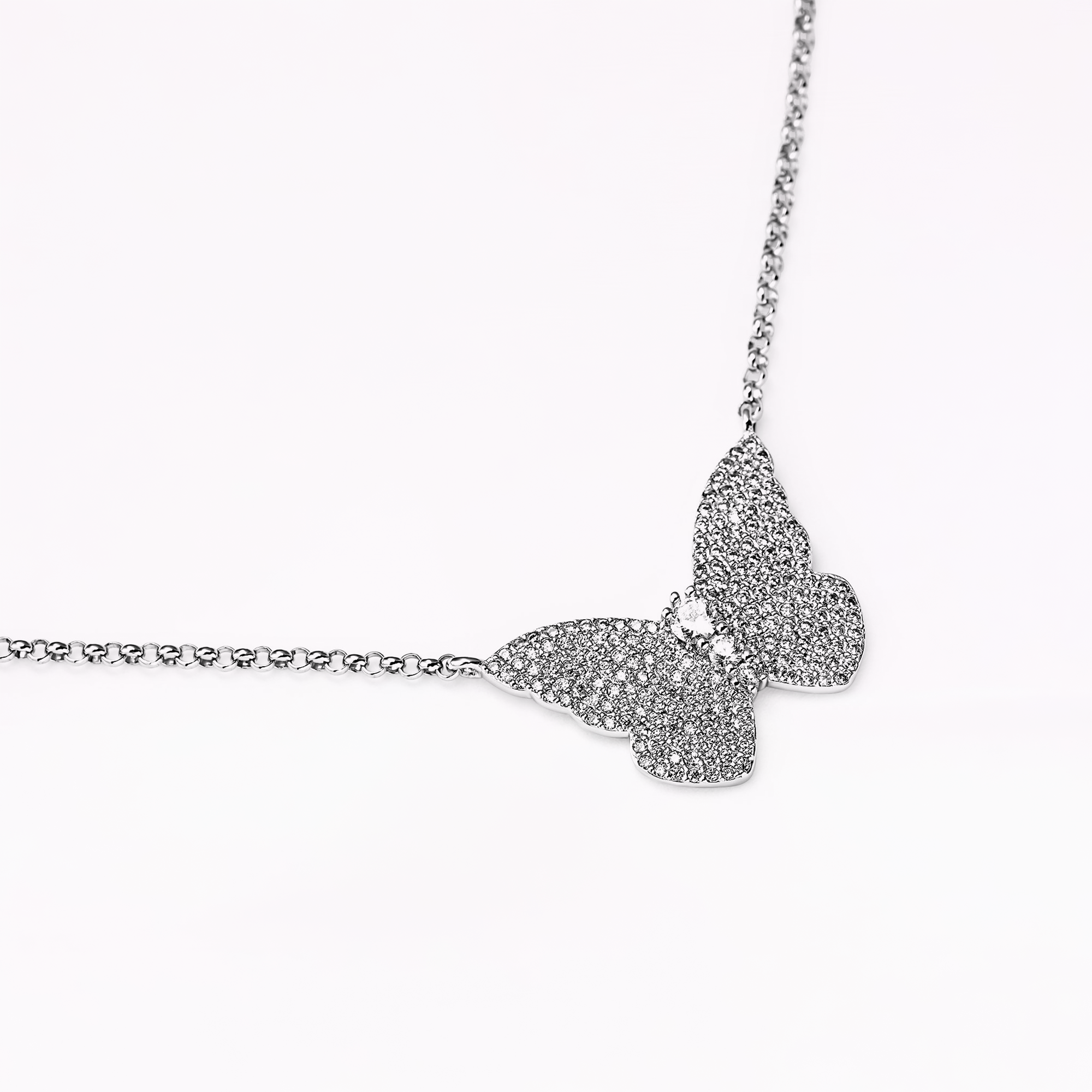 Papillon Silver Pendant Necklace
