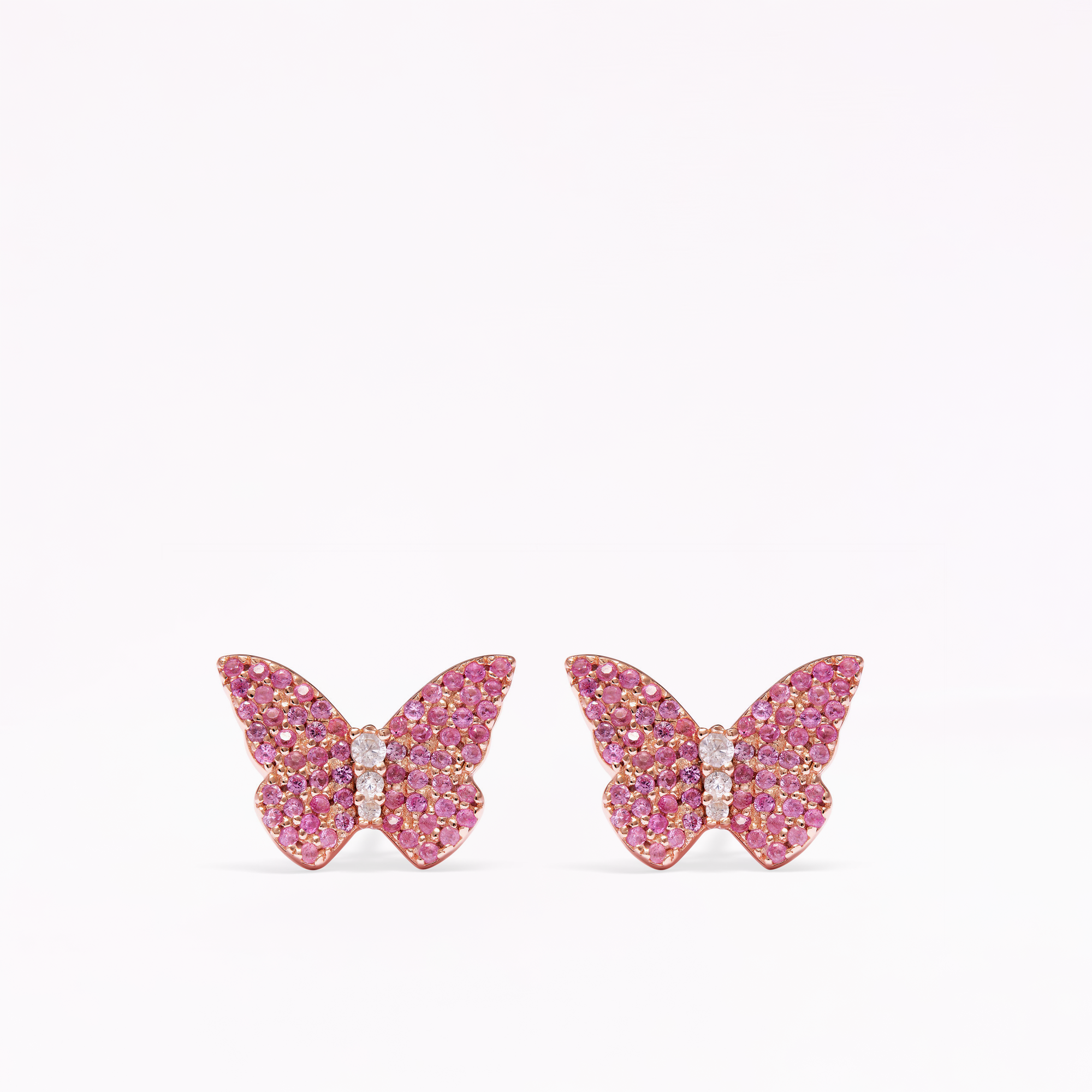 Papillon 18K Rose Gold Cerise Stud Earrings