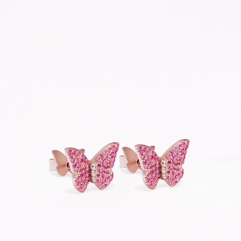 Papillon 18K Rose Gold Cerise Stud Earrings