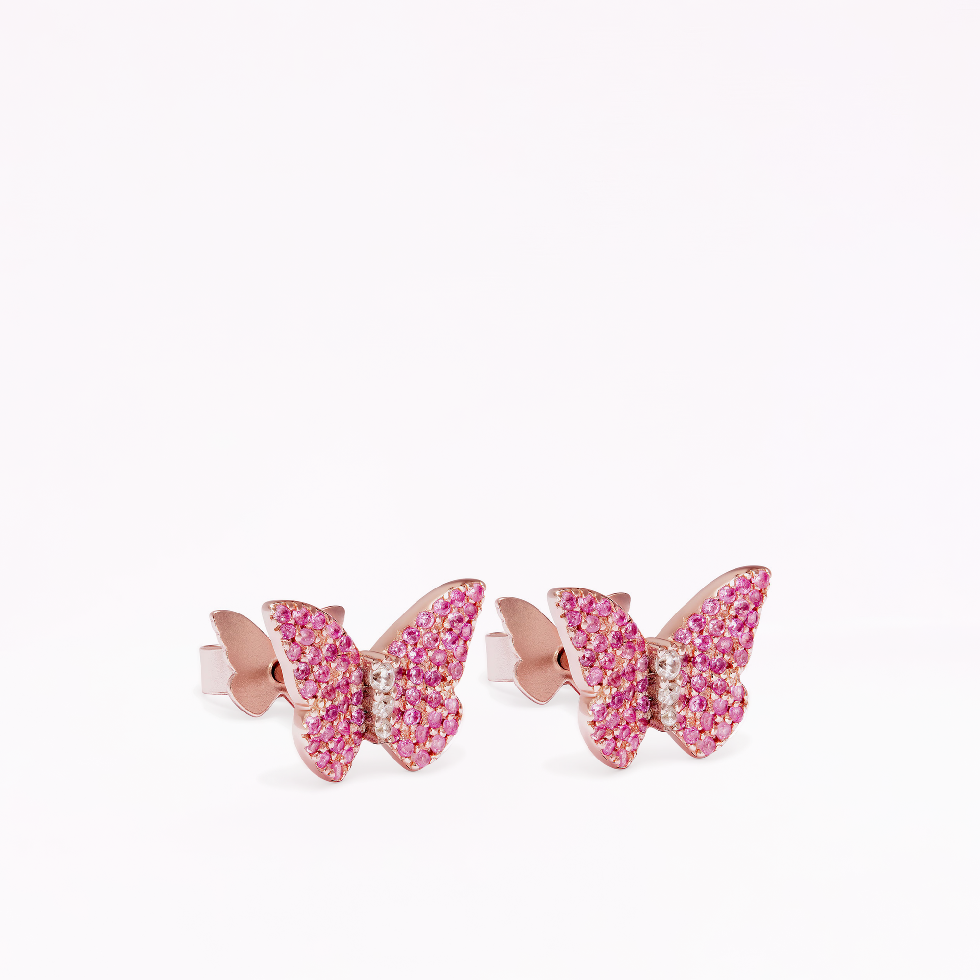 Papillon 18K Rose Gold Cerise Stud Earrings