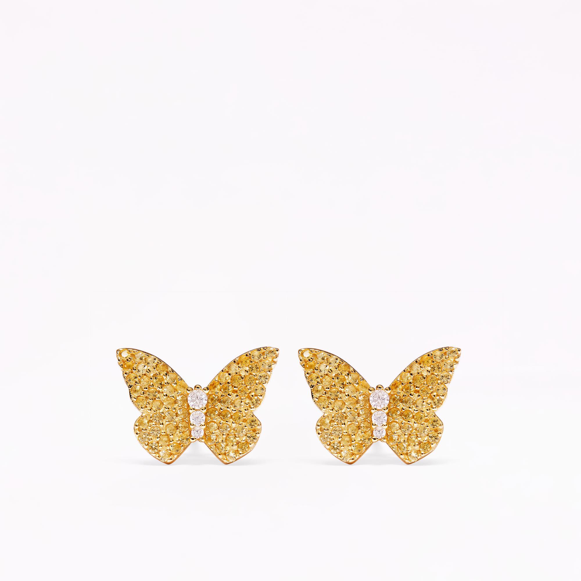 Papillon 18K Gold Citrine Stud Earrings