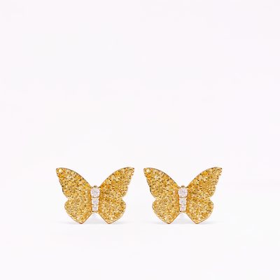 Papillon 18K Gold Citrine Stud Earrings