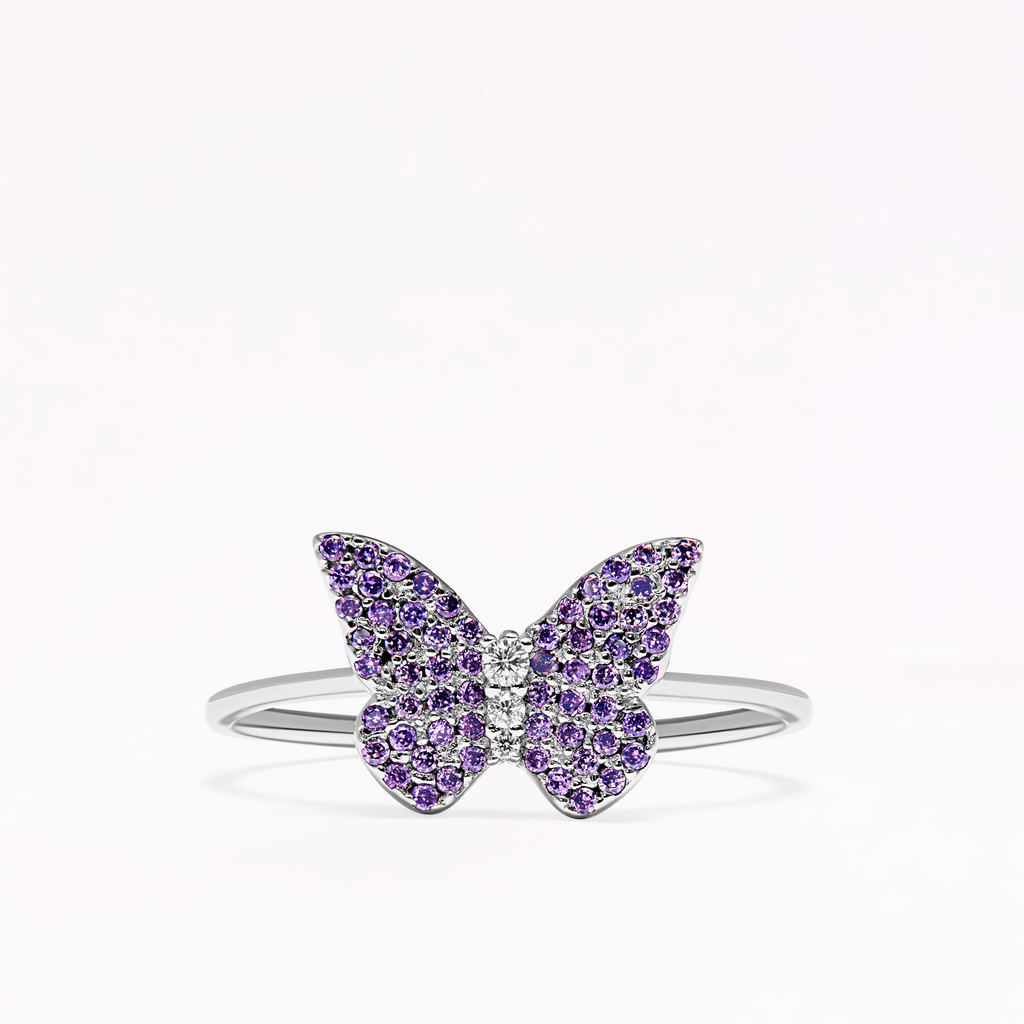 Papillon Silver Violet Classic Ring