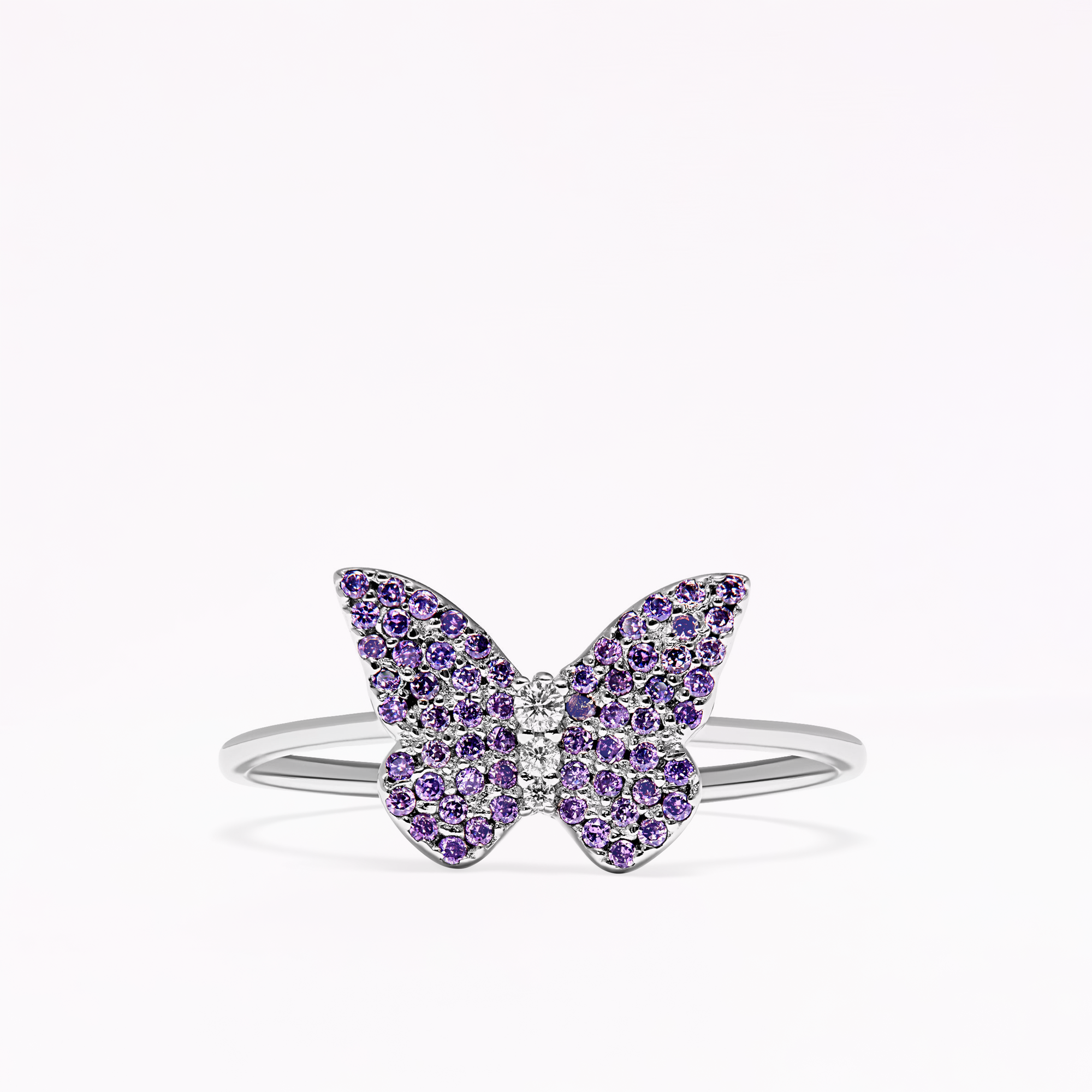 Papillon Silver Violet Classic Ring