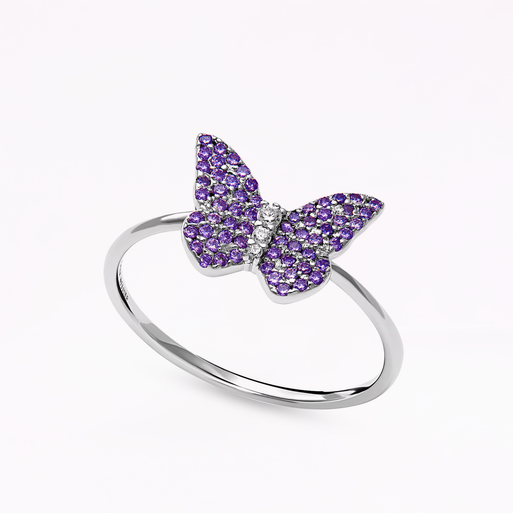 Papillon Silver Violet Classic Ring