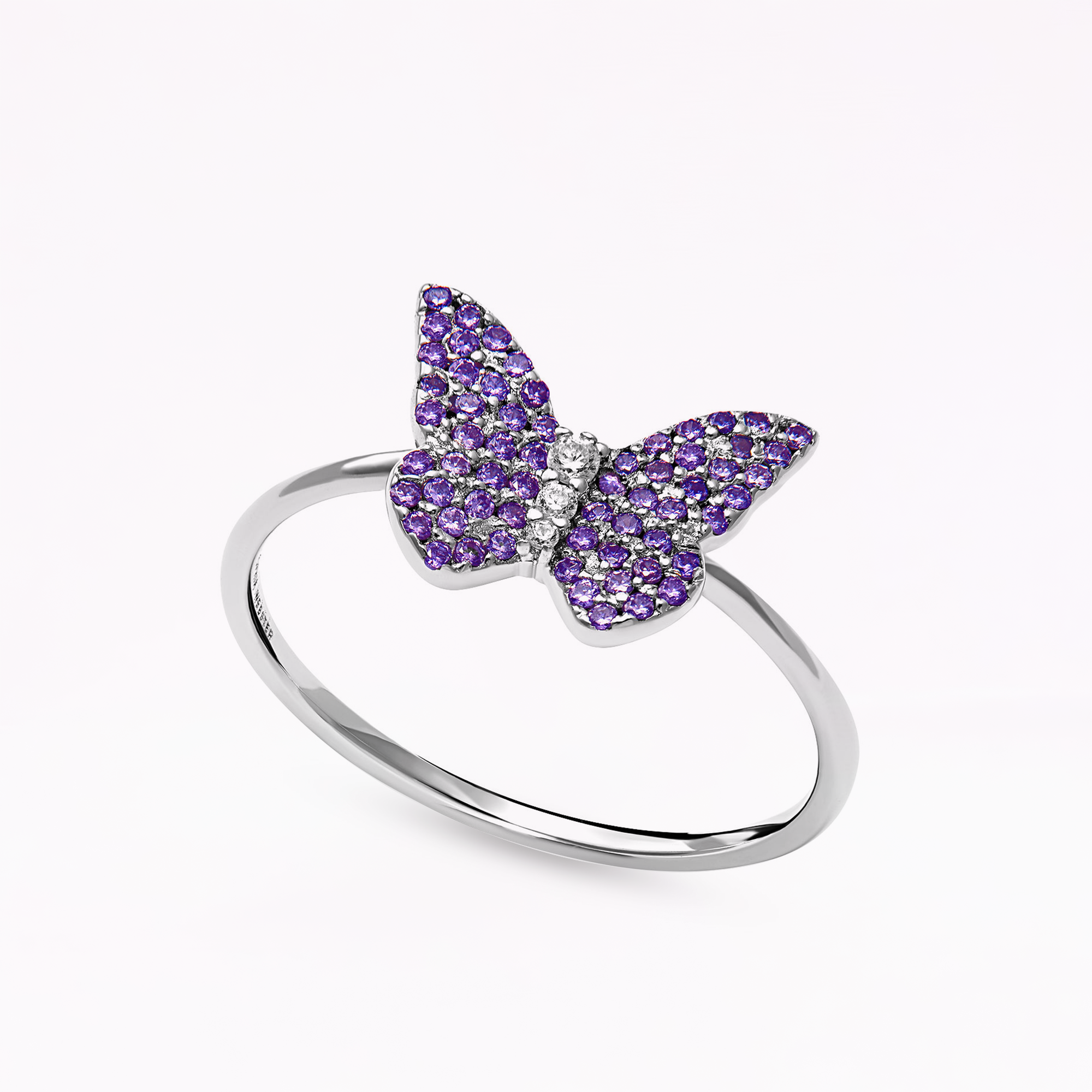 Papillon Silver Violet Classic Ring