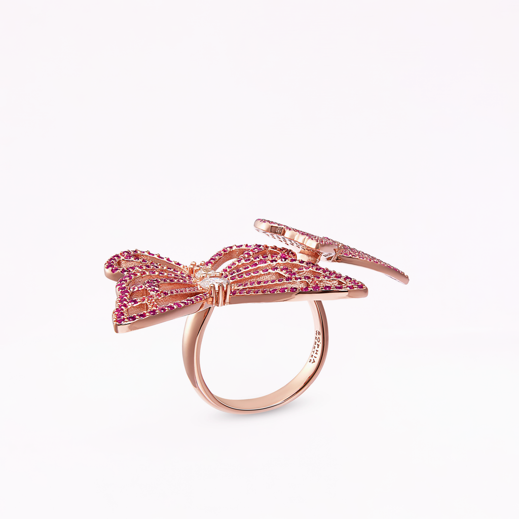 Papillon 18K Rose Gold Cerise Statement Ring