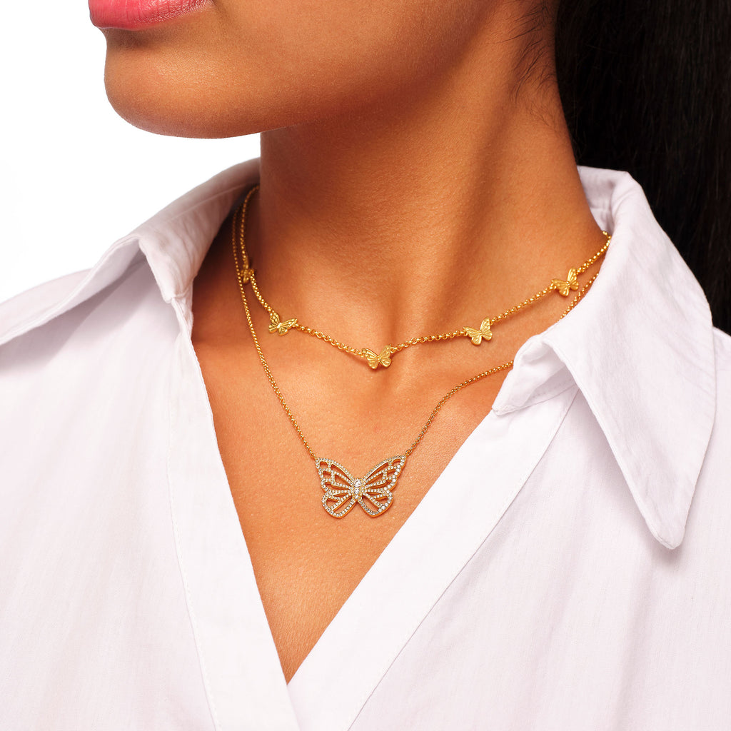 Papillon 18K Gold Classic Pendant Necklace