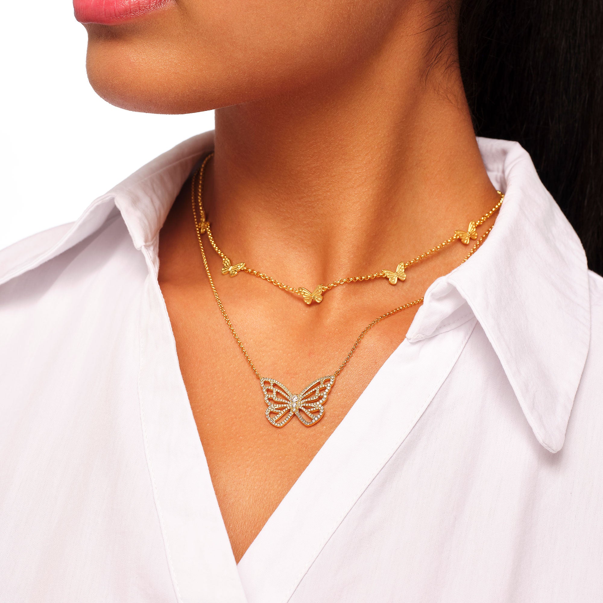 Papillon 18K Gold Classic Pendant Necklace