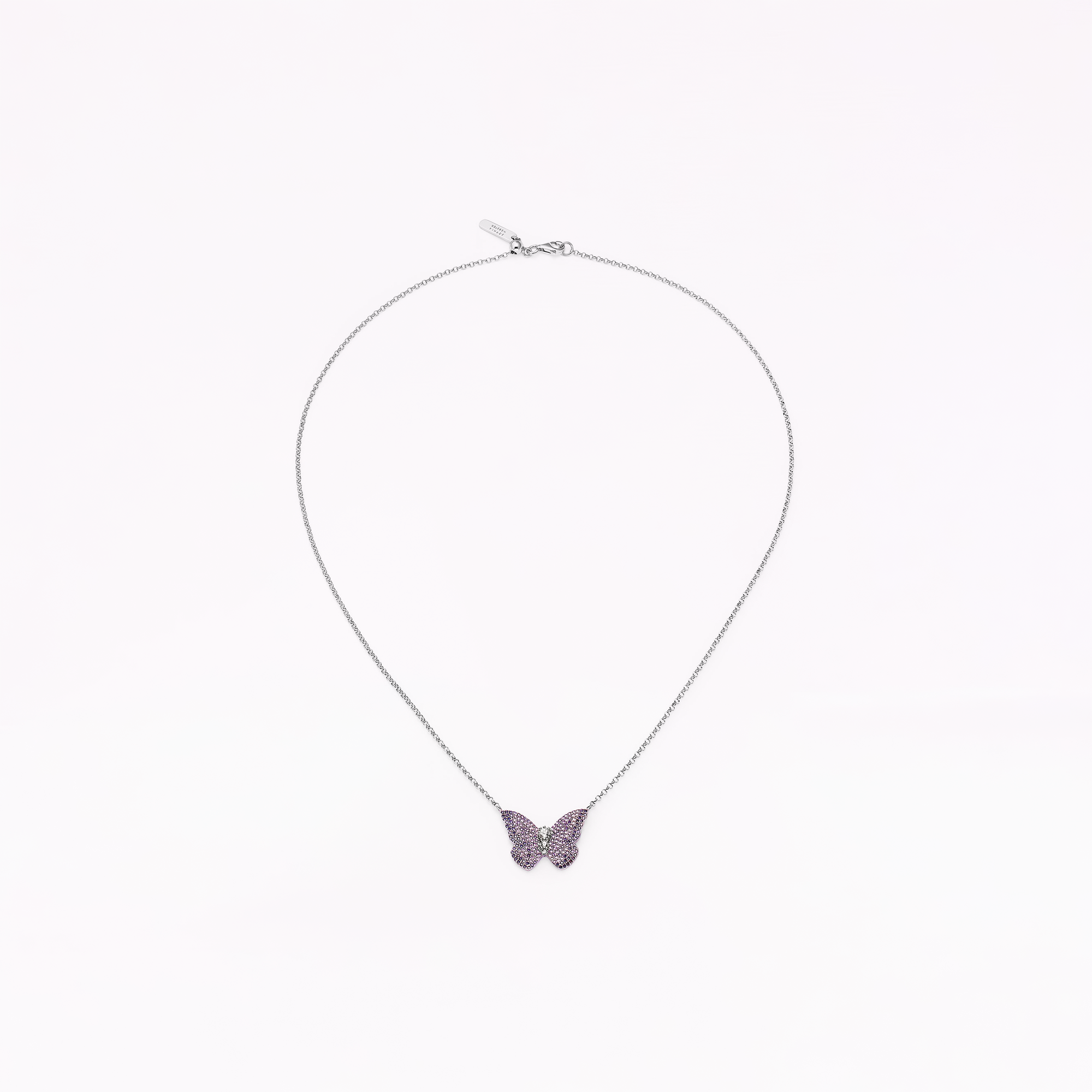 Papillon Silver Violet Pendant Necklace