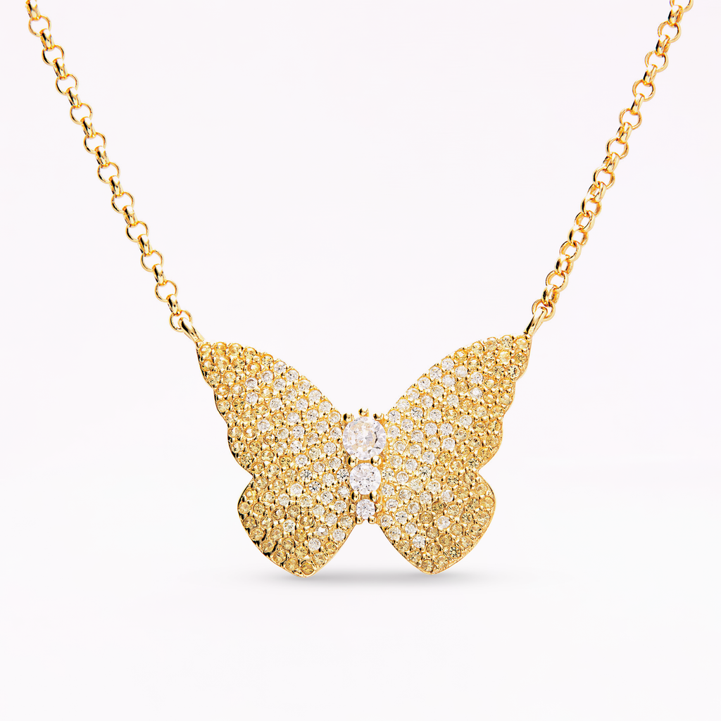 Papillon 18K Gold Citrine Pendant Necklace