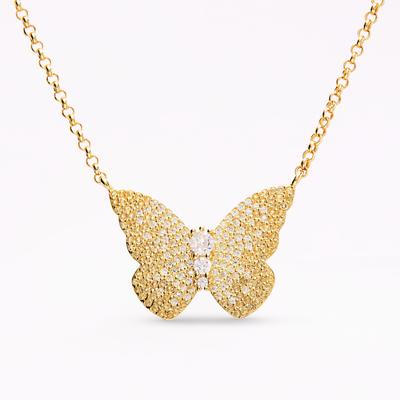 Papillon 18K Gold Citrine Pendant Necklace