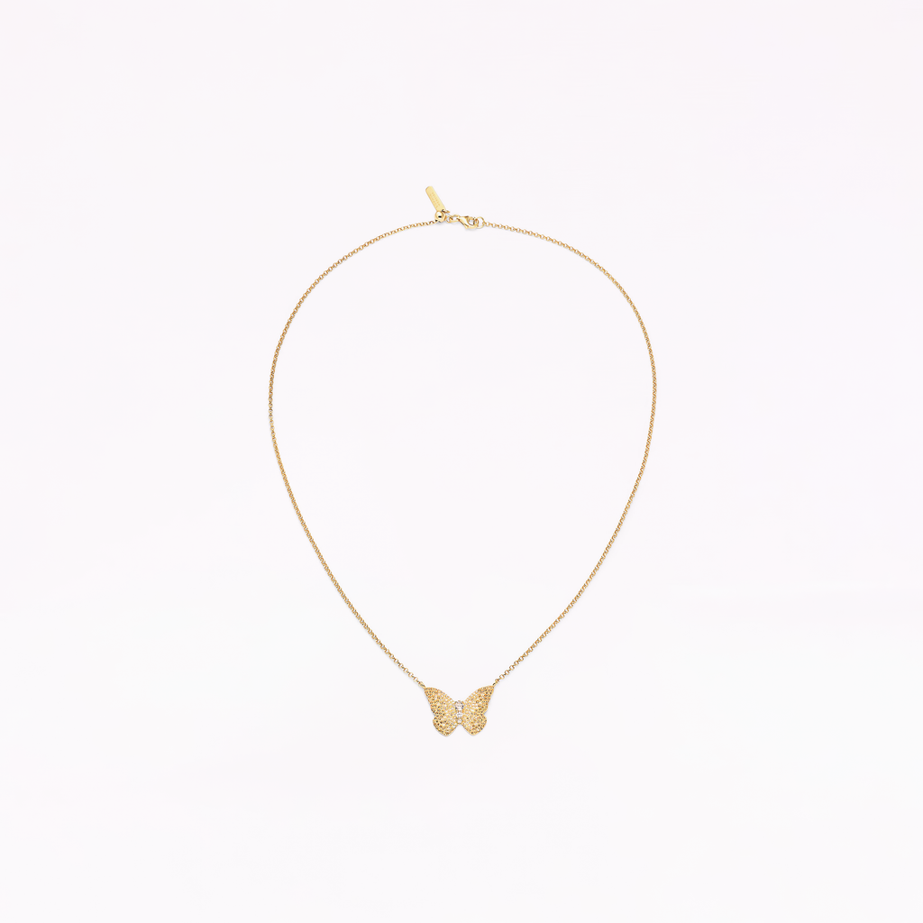 Papillon 18K Gold Citrine Pendant Necklace