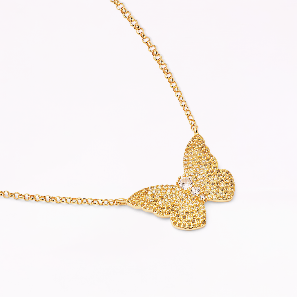 Papillon 18K Gold Citrine Pendant Necklace