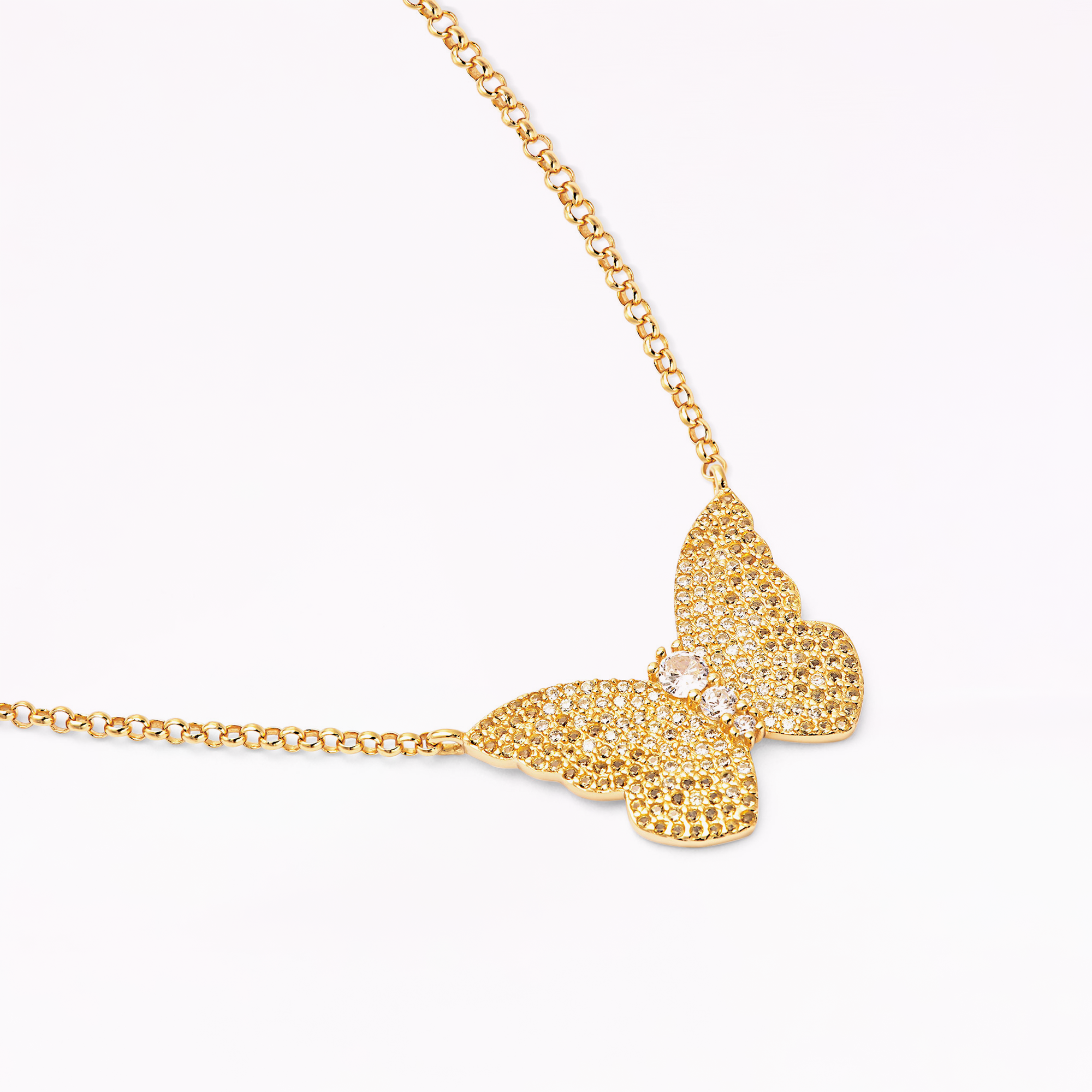 Papillon 18K Gold Citrine Pendant Necklace