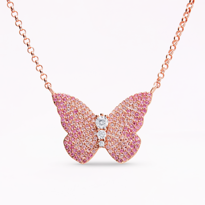 Papillon 18K Rose Gold Cerise Pendant Necklace