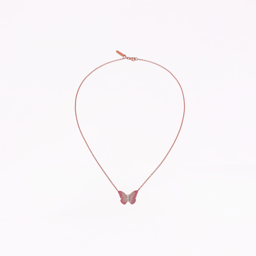 Papillon 18K Rose Gold Cerise Pendant Necklace