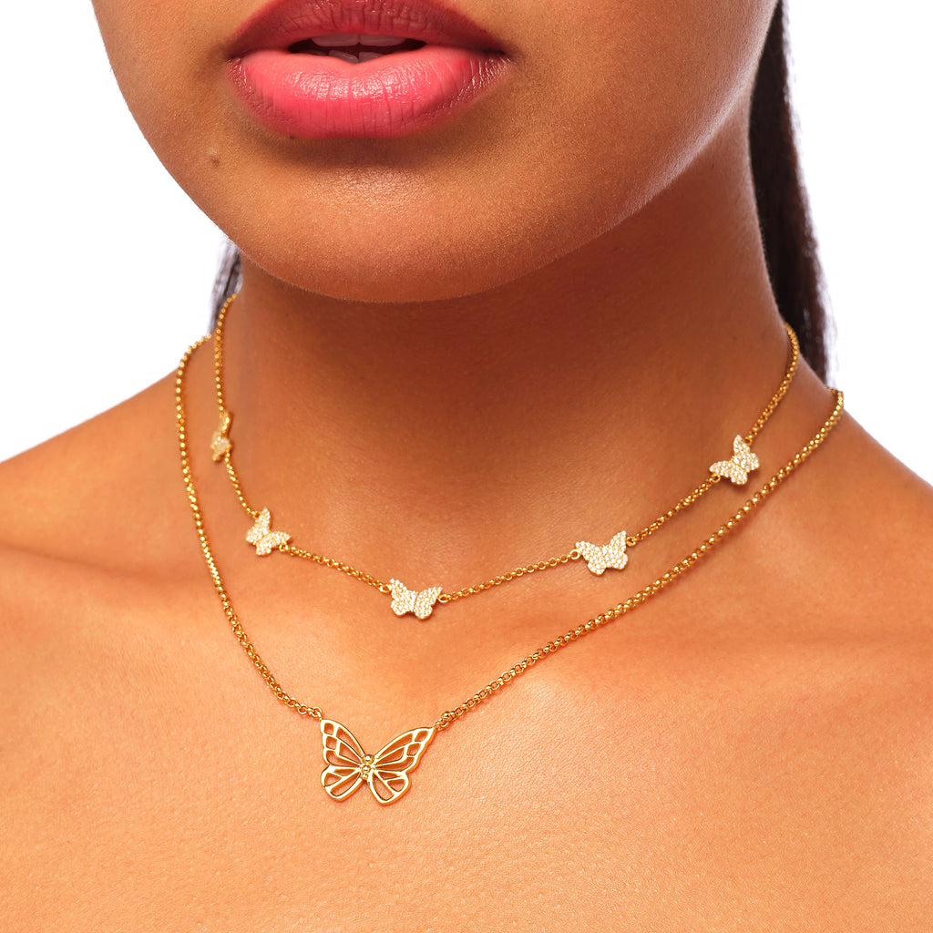 Papillon 18K Gold Multi Necklace