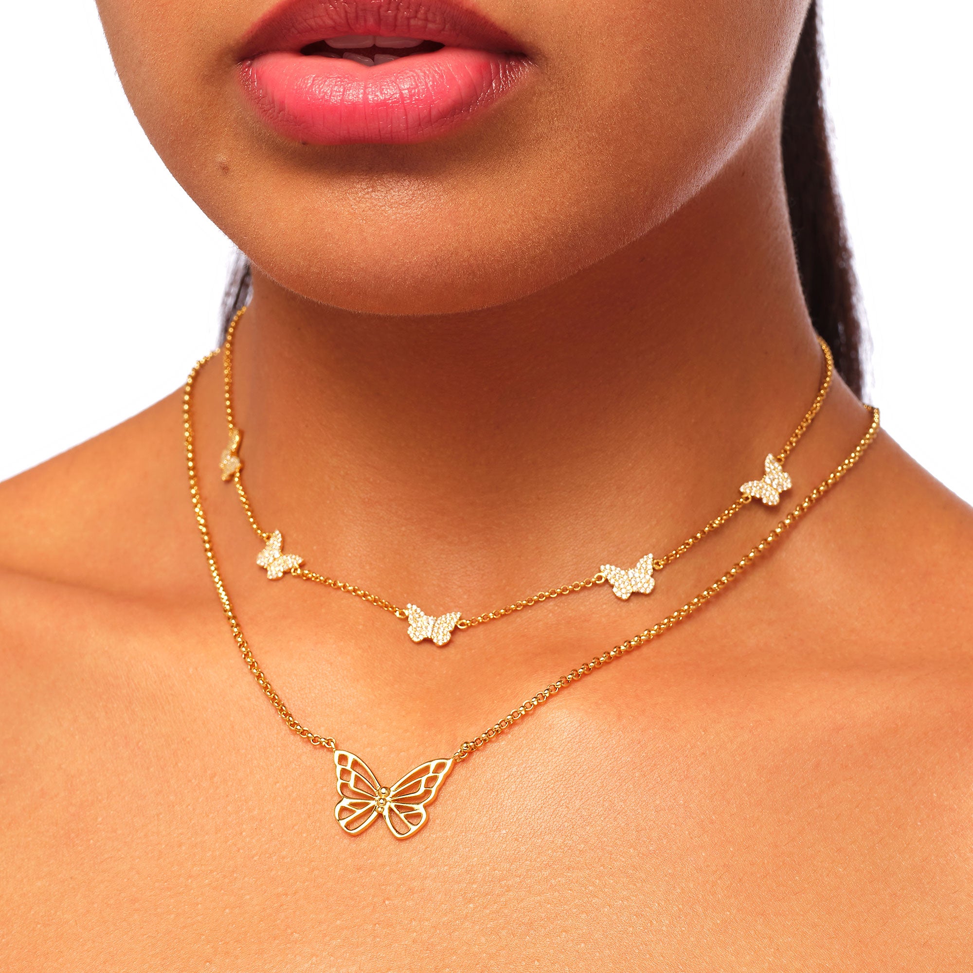 Papillon 18K Gold Multi Necklace