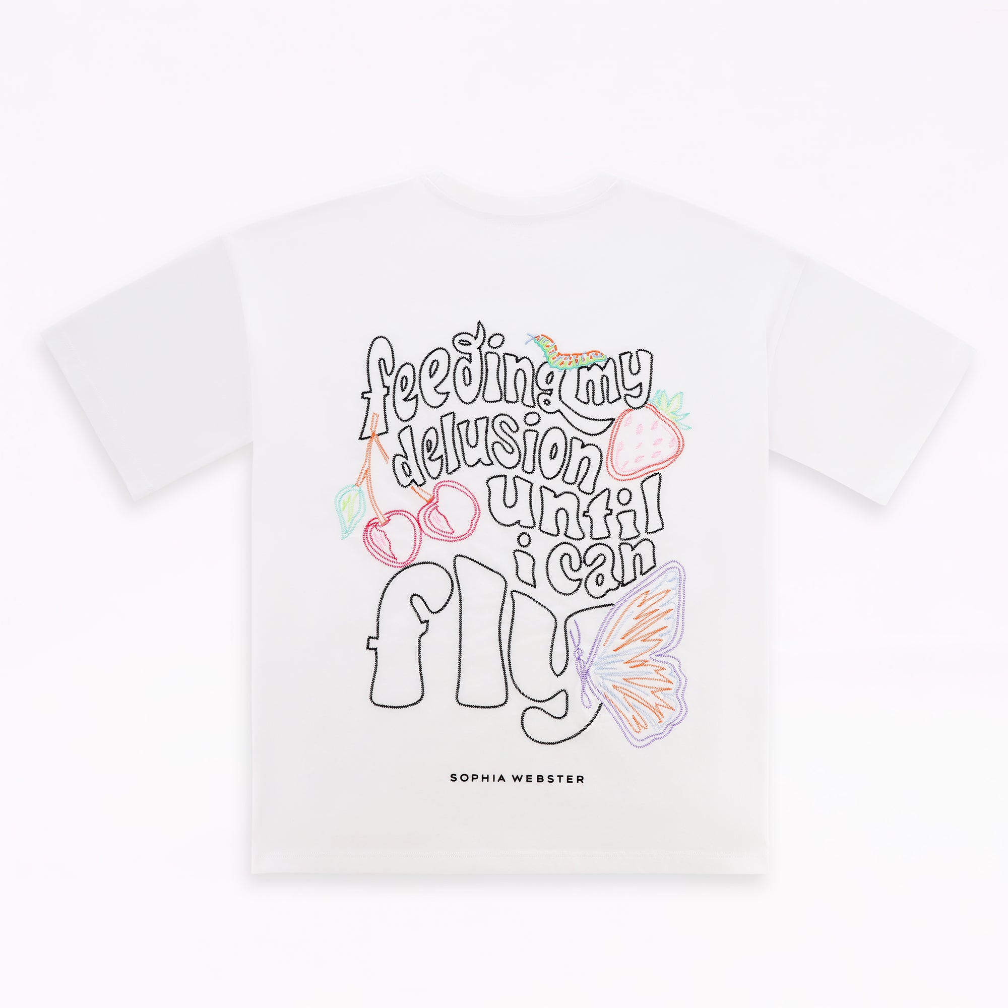 Feeding My Delusion Embroidery Oversized T-Shirt