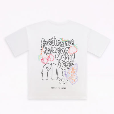 Feeding My Delusion Embroidery Oversized T-Shirt
