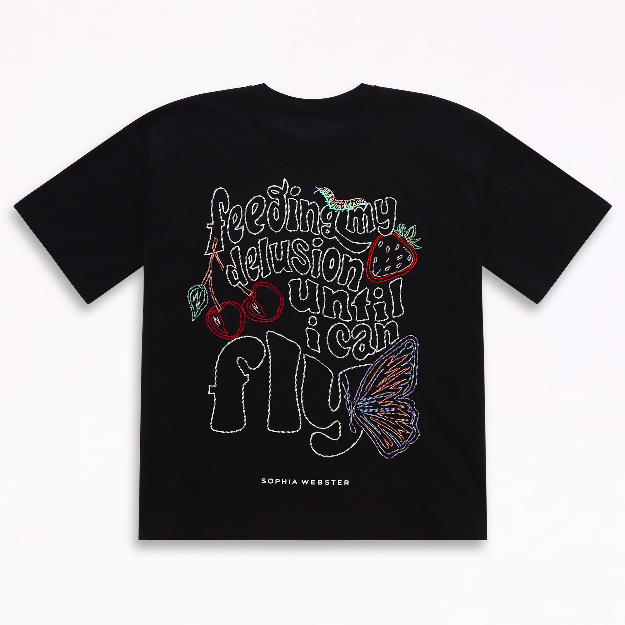 Feeding My Delusion Embroidery Oversized T-Shirt
