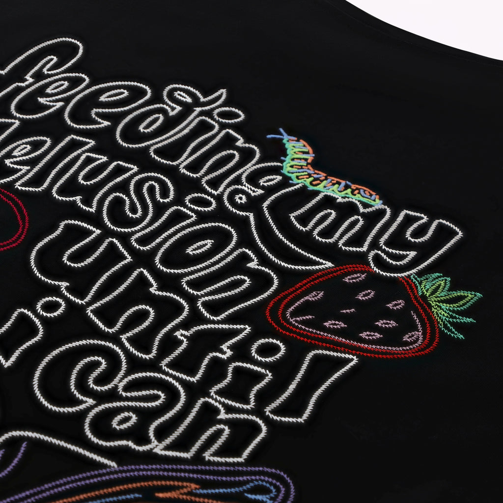 Feeding My Delusion Embroidery Oversized T-Shirt