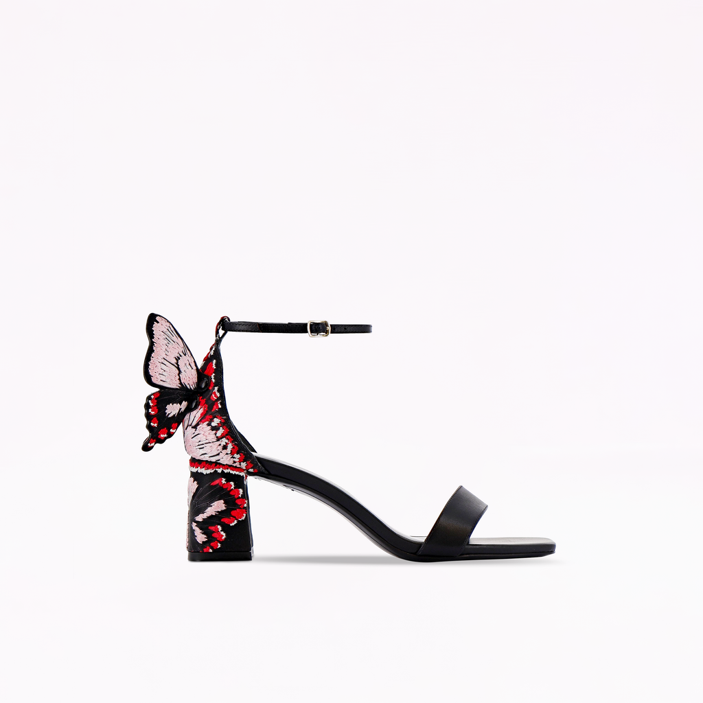 Chiara Embroidery Mid Block Sandal