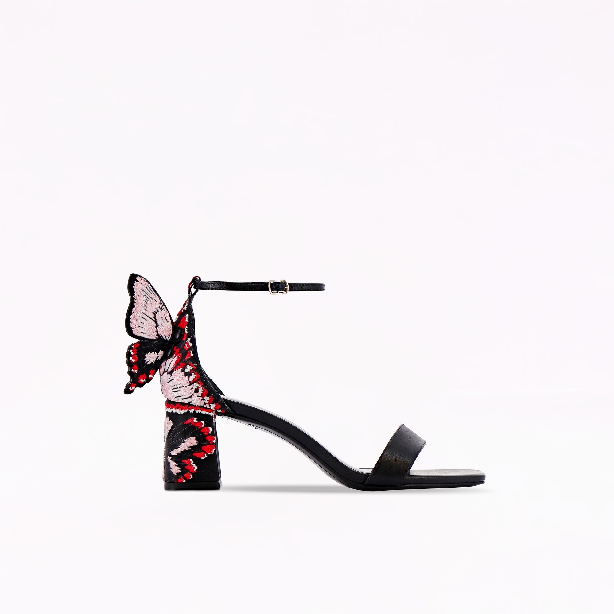 Chiara Embroidery Mid Block Sandal