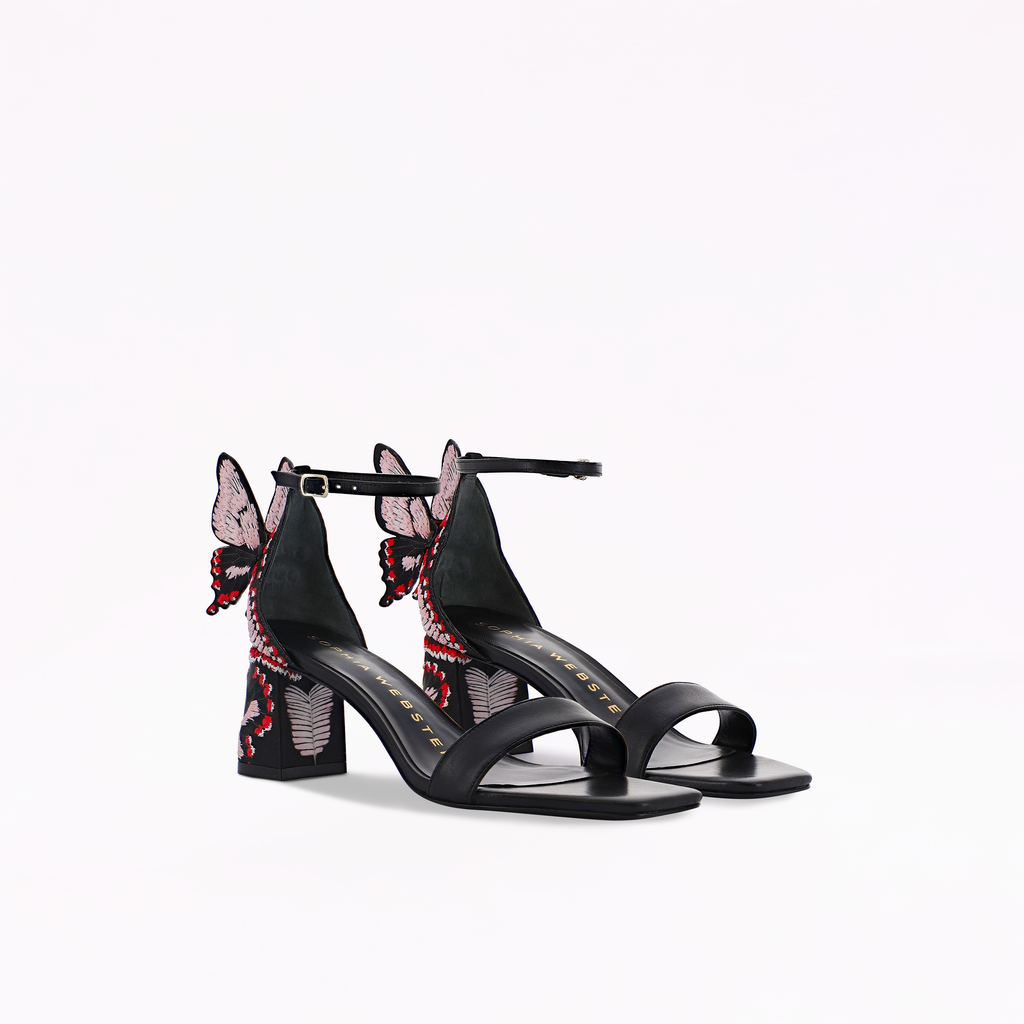 Chiara Embroidery Mid Block Sandal