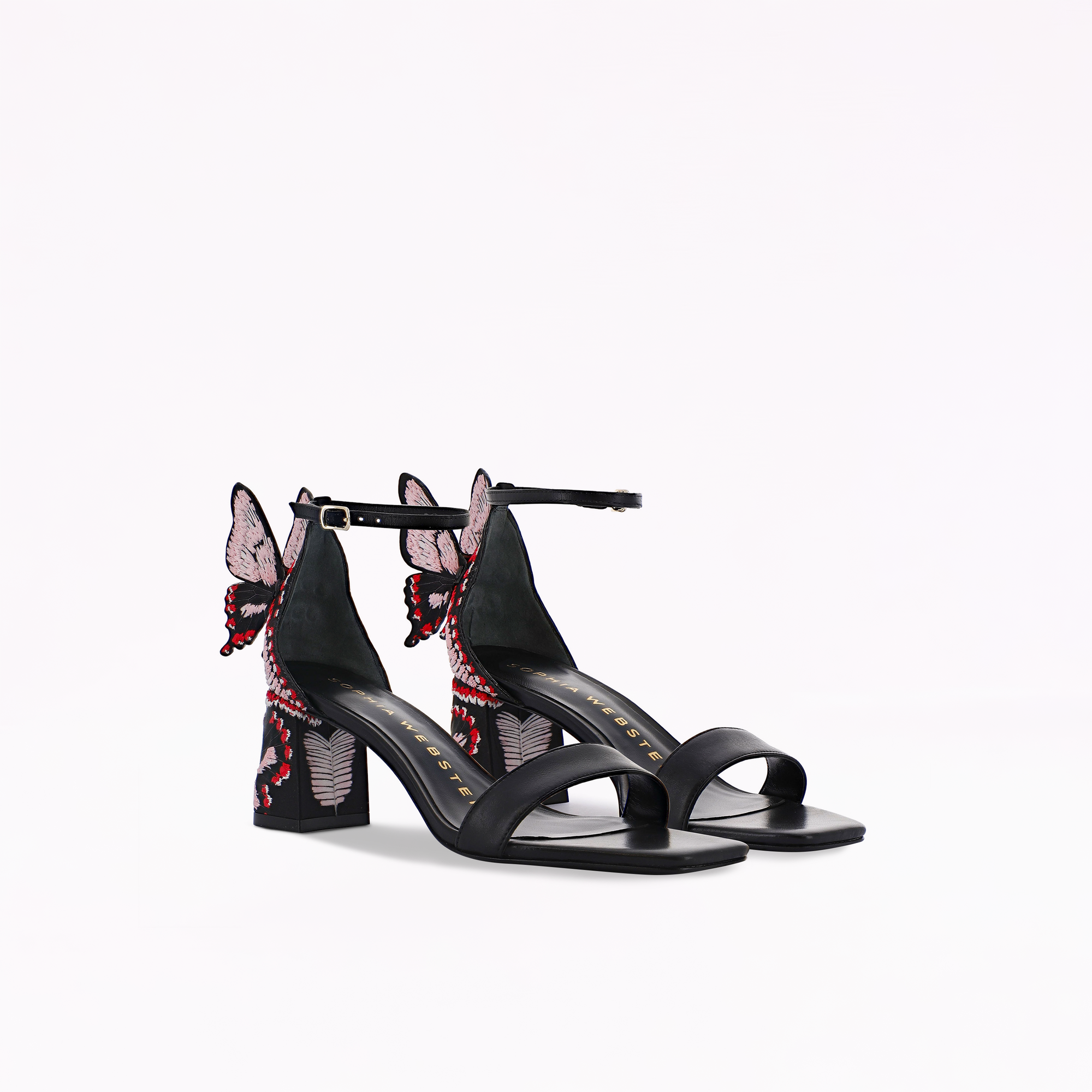 Chiara Embroidery Mid Block Sandal