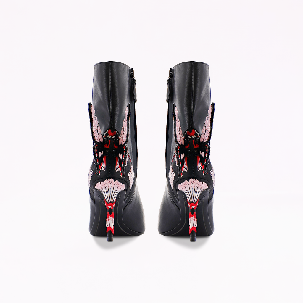 Chiara Embroidery Mid Ankle Boot