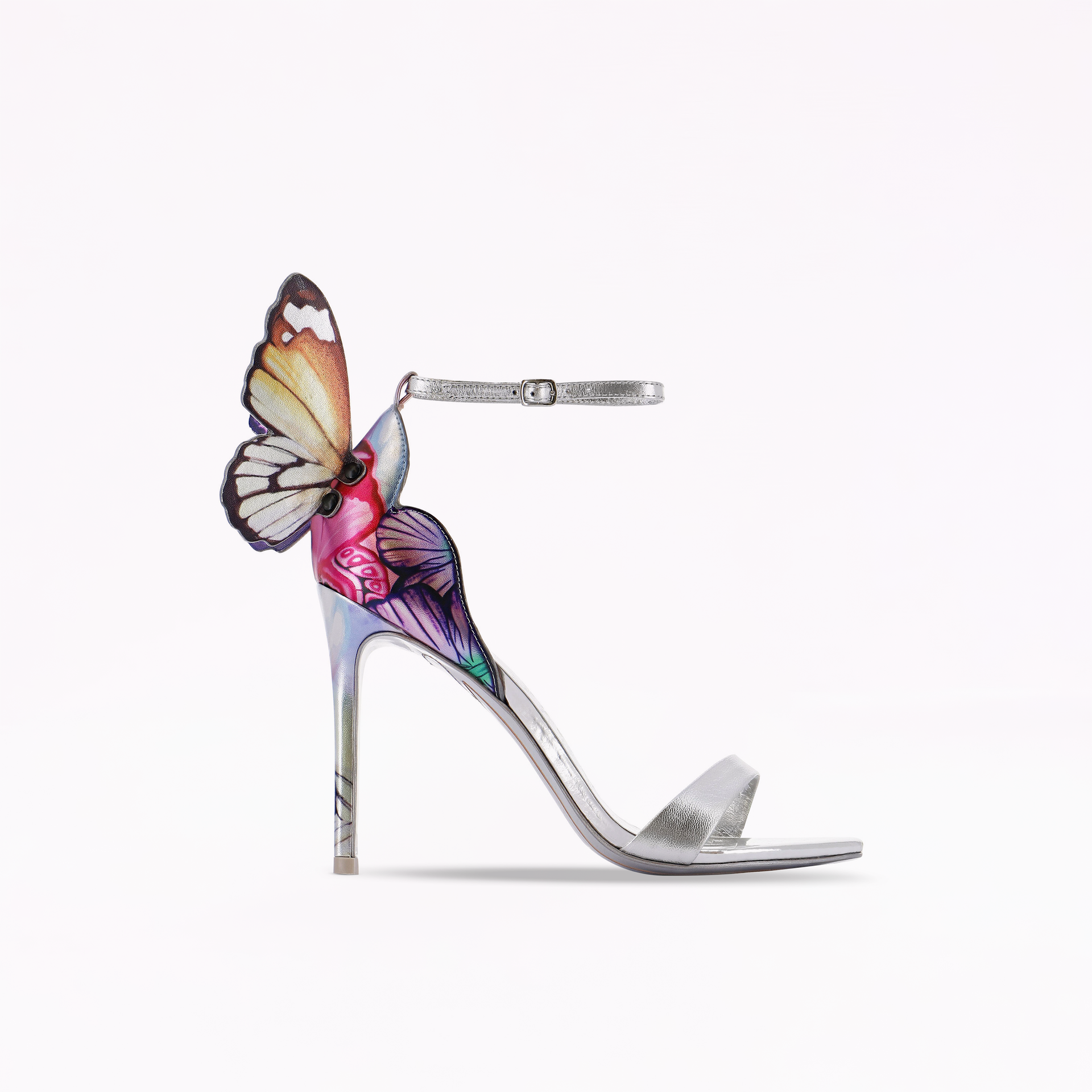 Chiara Silver Multicolour Butterfly Heel Sandal – Sophia Webster