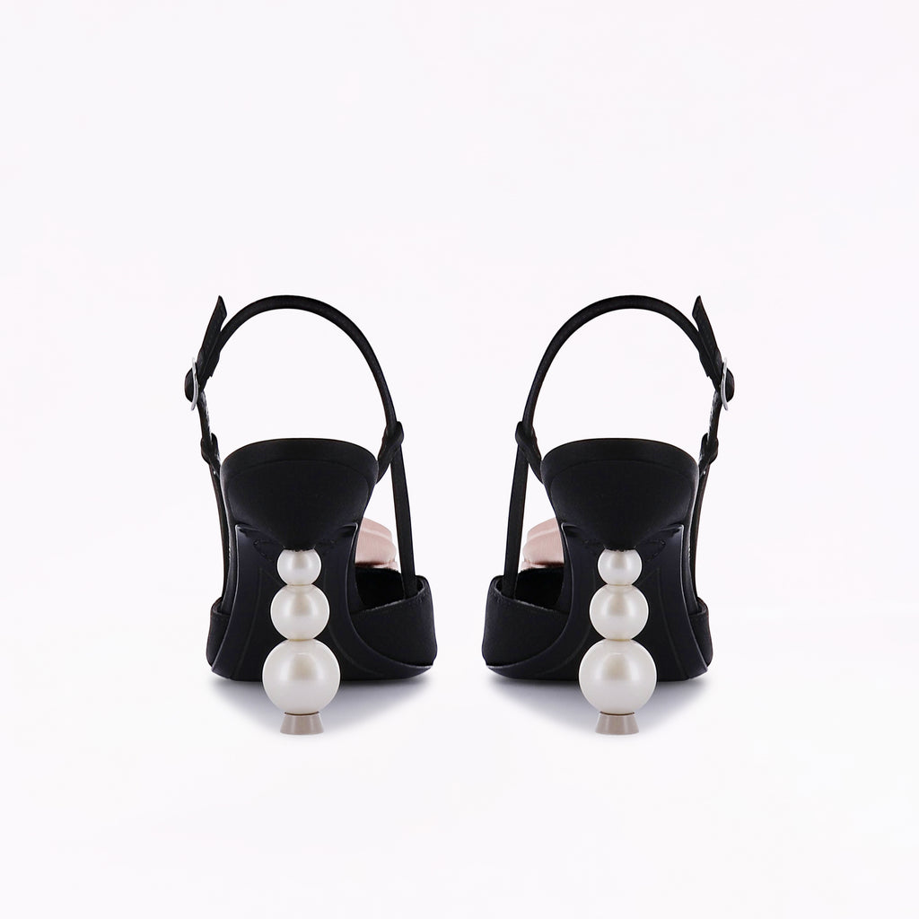 Rosette Pearl Mid Slingback