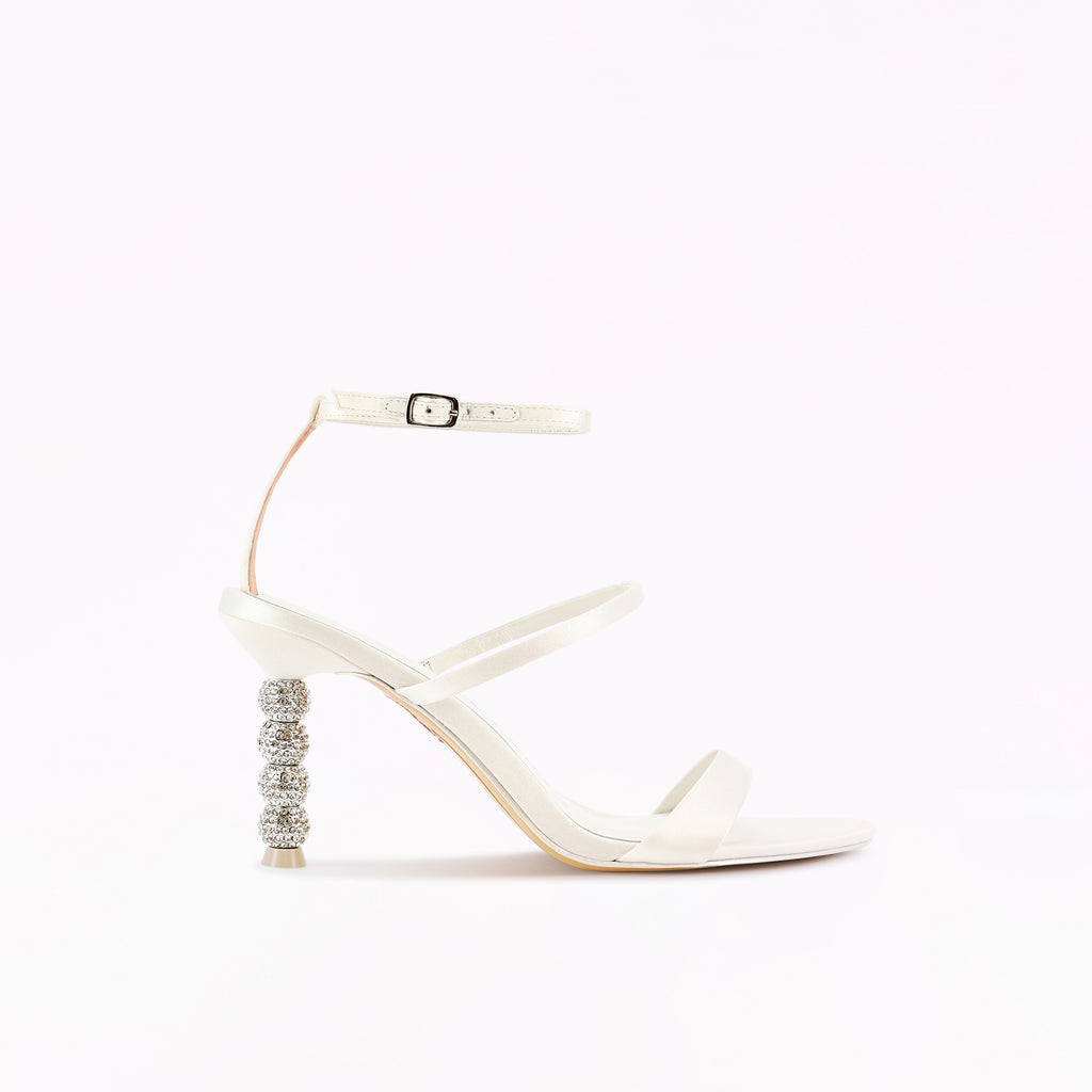 Rosalind Mid Sandal Ivory Satin