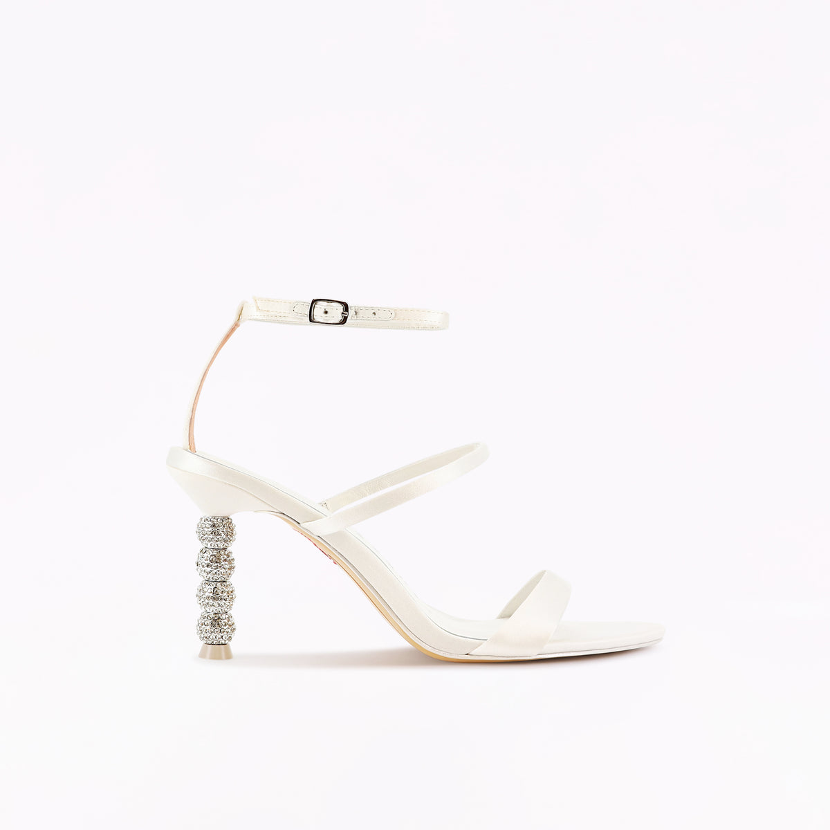 Rosalind Mid Sandal Ivory Satin