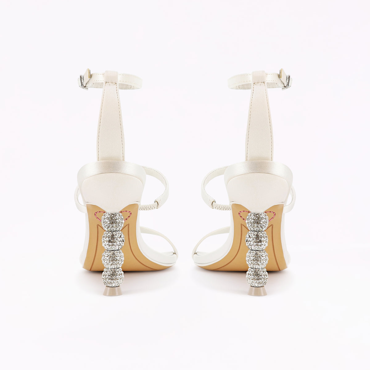 Rosalind Mid Sandal Ivory Satin