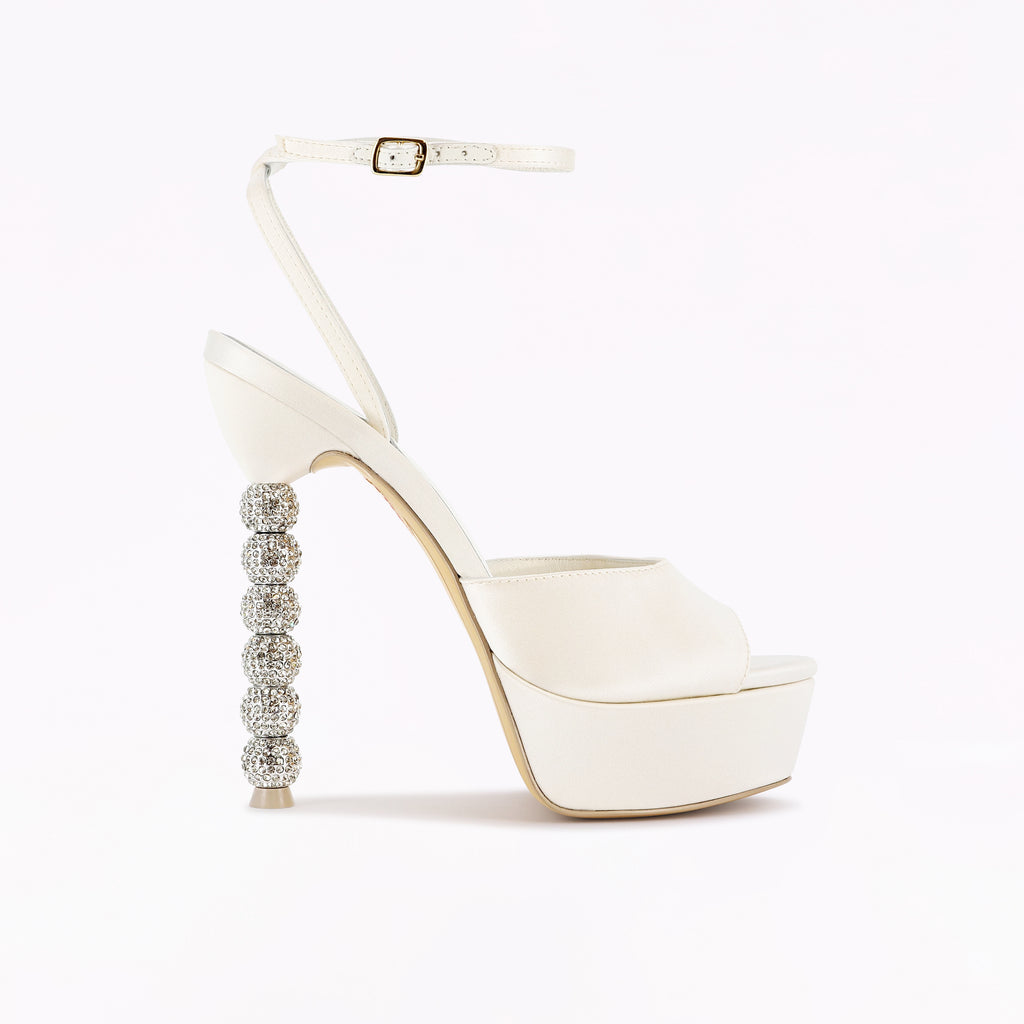 Effie Platform Sandal Ivory Satin