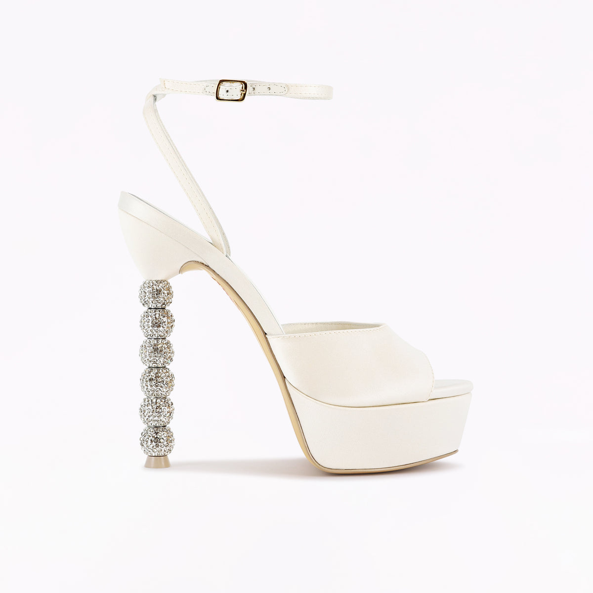Effie Platform Sandal Ivory Satin